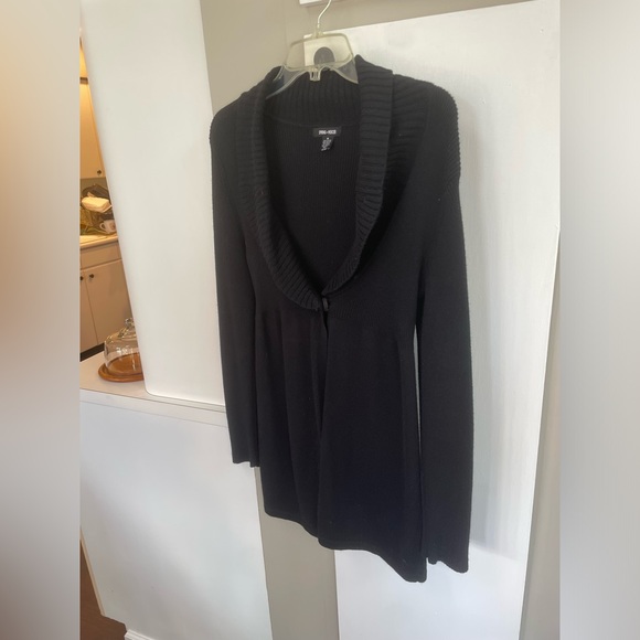 SPRING + MERCER WOMENS BLACK SWEATER CARDIGAN SIZE MEDIUM - Picture 3 of 5